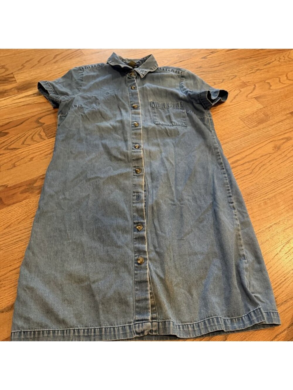 Charter Club Womens Denim Button Down Dress Size 10 Missing Button